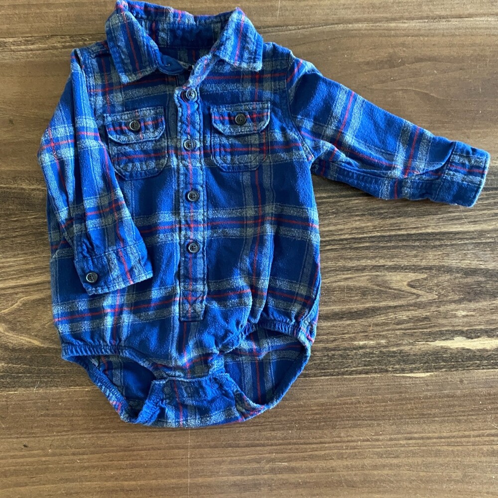 OshKosh Flannel Plaid Bodysuit Boys' 18 Months